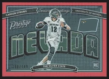 2022 Panini Prestige #SG-6 Carson Strong Seasons Greetings Red /449 SN