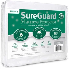 SureGuard King Size Mattress Protector - 100% Waterproof, Hypoallergenic - Pr...