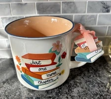 Book Lover Mug "Just One More Chapter". Thank You Mug Gift Large Soup Clean Blue
