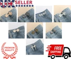1-Pair Adjustable Jeans Button Clips – No-Sew Waist Tightener for Pants & Skirts