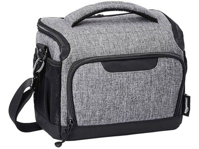 AmazonBasics Gray Camera Bag Adjustable Strap Water-Resistant Compartments