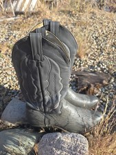 VTG Abilene Men’s 8.5D Cowboy Grey Sharkskin Leather USA Made