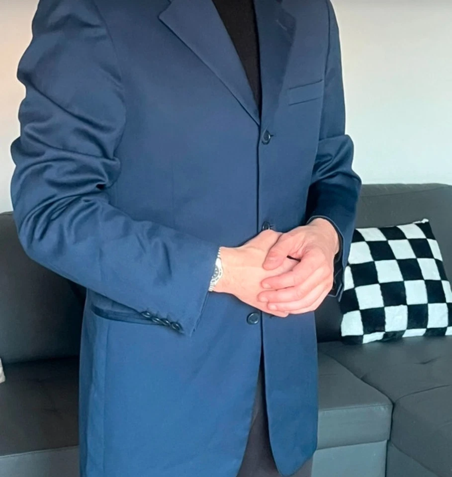blazer homme versace bleu marine taille M - Photo 4/4