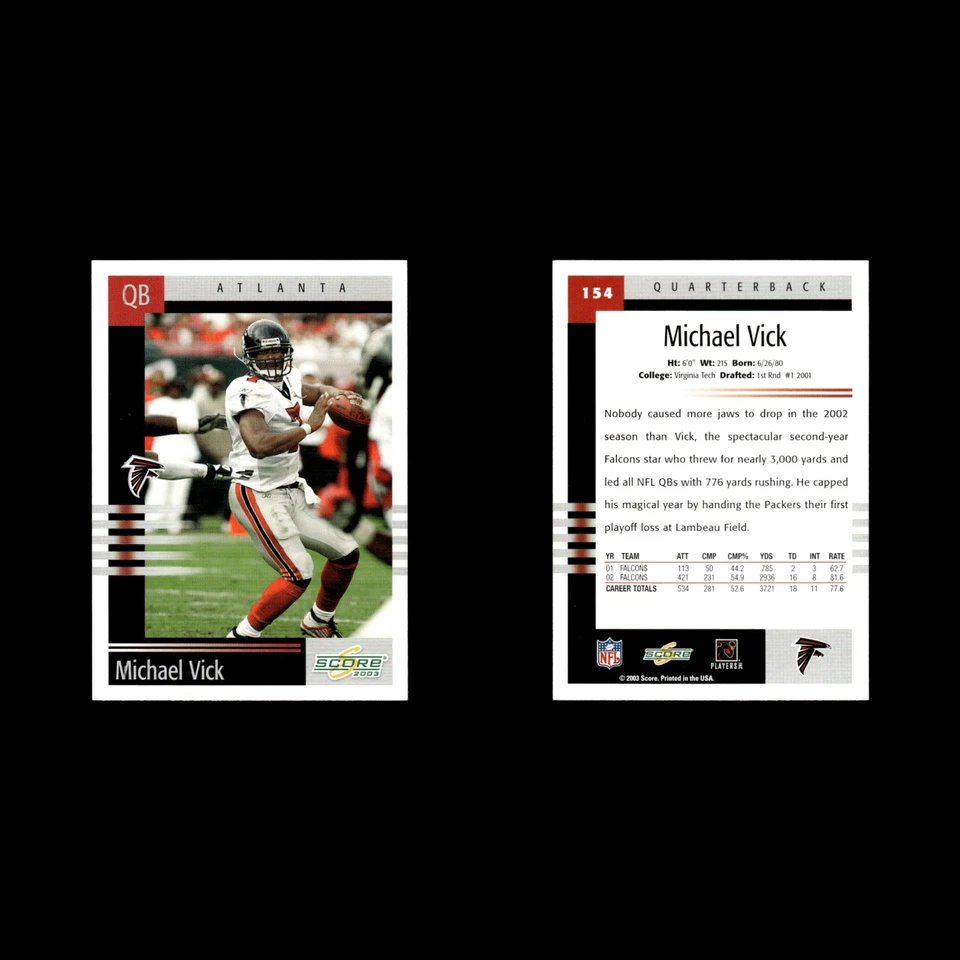 Michael Vick #154 2003 Score Atlanta Falcons Football Card NFL NM - Image 3 of 3