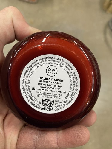 new DW Home Holiday Cider Hand Poured Richly Scented Candle 3.8 oz 108 g 24238 - Picture 2 of 4