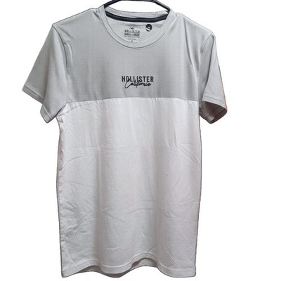 Hollister California Men's Colorblock T-Shirt Small Gray White Embroidered Prep