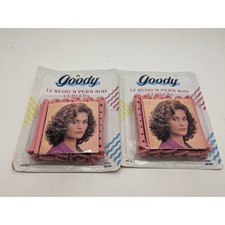 Vintage Goody Perm Rod Curlers Pink 12 Count Large Sealed Set Of 2 - Total 24