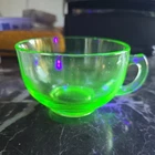 Uranium Glass Vintage Light Green Depression Glass Tea Cup
