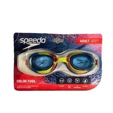 Speedo Adult Color Fuse Flex Fit Anti Fog No Leak UV Protection Swim Goggles NEW