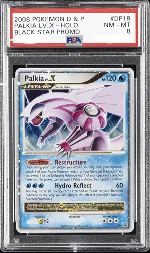 2008 POKEMON DIAMOND & PEARL BLACK STAR PROMO #DP18 PALKIA LV.X-HOLO PSA 8