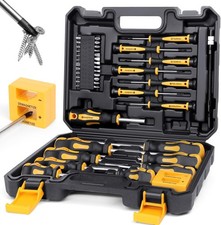 Magnetic Screwdrivers Set with Case, 43-Piece Includs Slotted, Phillips, Hex, P