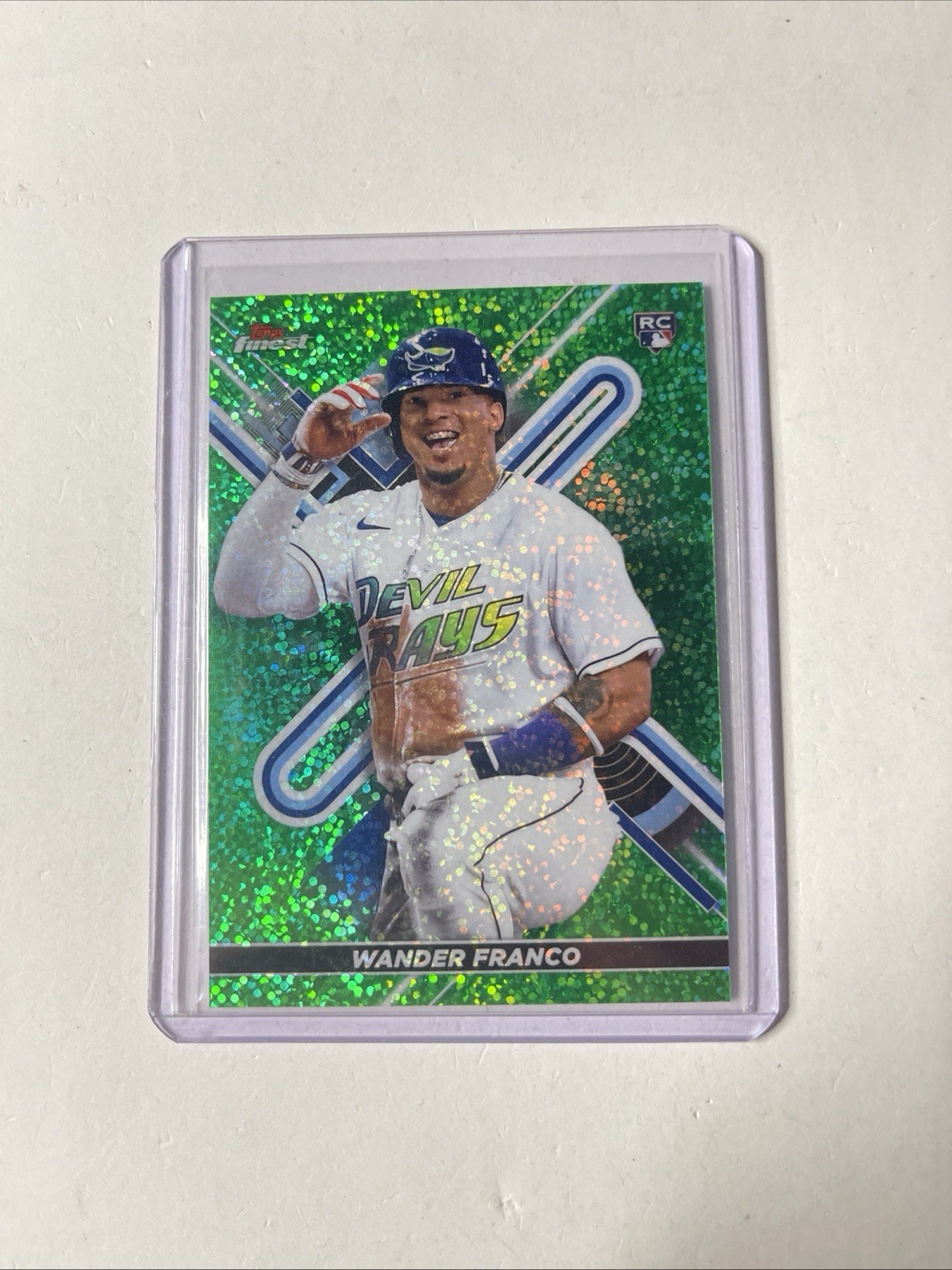 2022 Topps Finest Green Speckle Refractor 107/125 Wander Franco #2 1u6