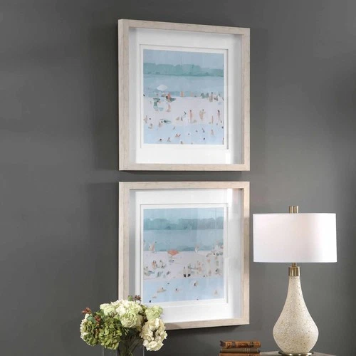 Uttermost 33695 Light Beach Blue Sea Framed Beaches Prints On Paper - Set Of 2 - Picture 5 of 5
