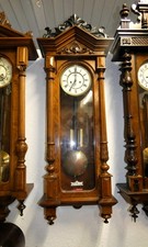 59272 Gustav Becker Wiener Regulator-Jugendstil-Nussbaum-Sekundenzeig-115cm Hoch