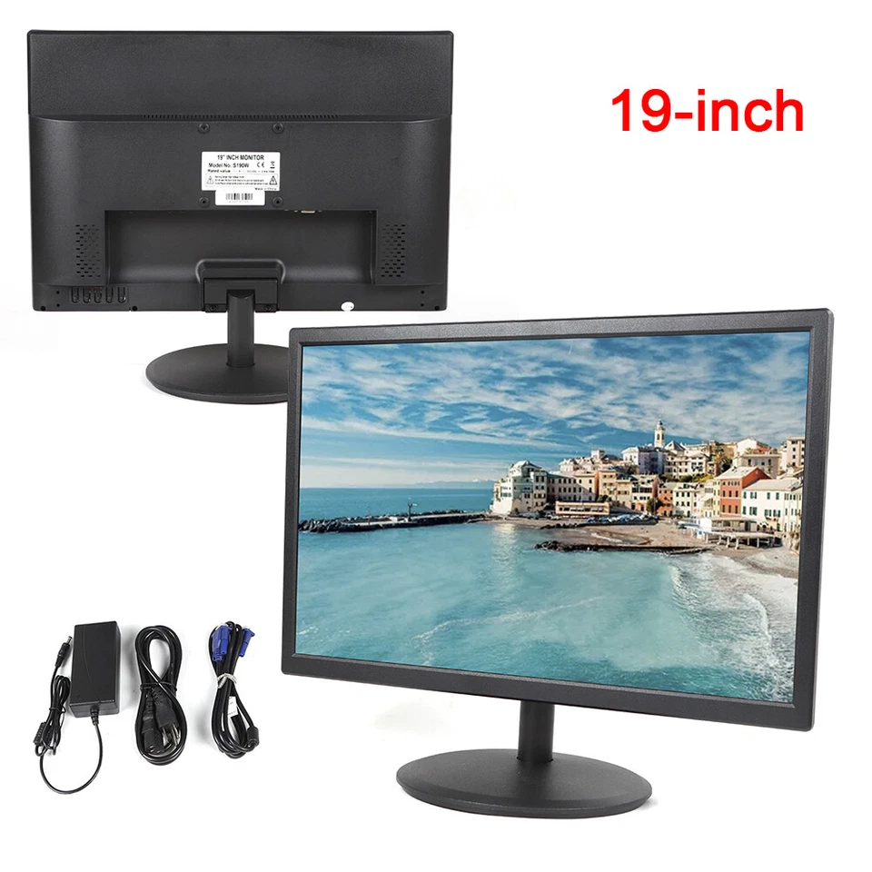 19 inch Portable LED Smart Digital LED Display 16:10 HDMI VGA AV HD Monitor Play - Image 3 of 4