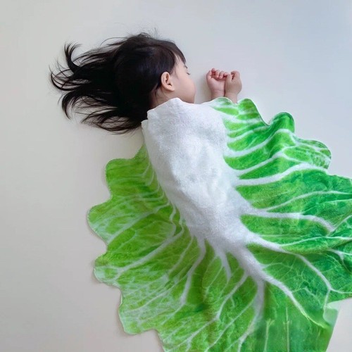 Cabbage Flatbread Blanket Pancake Throw Blanket Flannel Nap Quilt Holiday Gifts - Picture 4 of 23