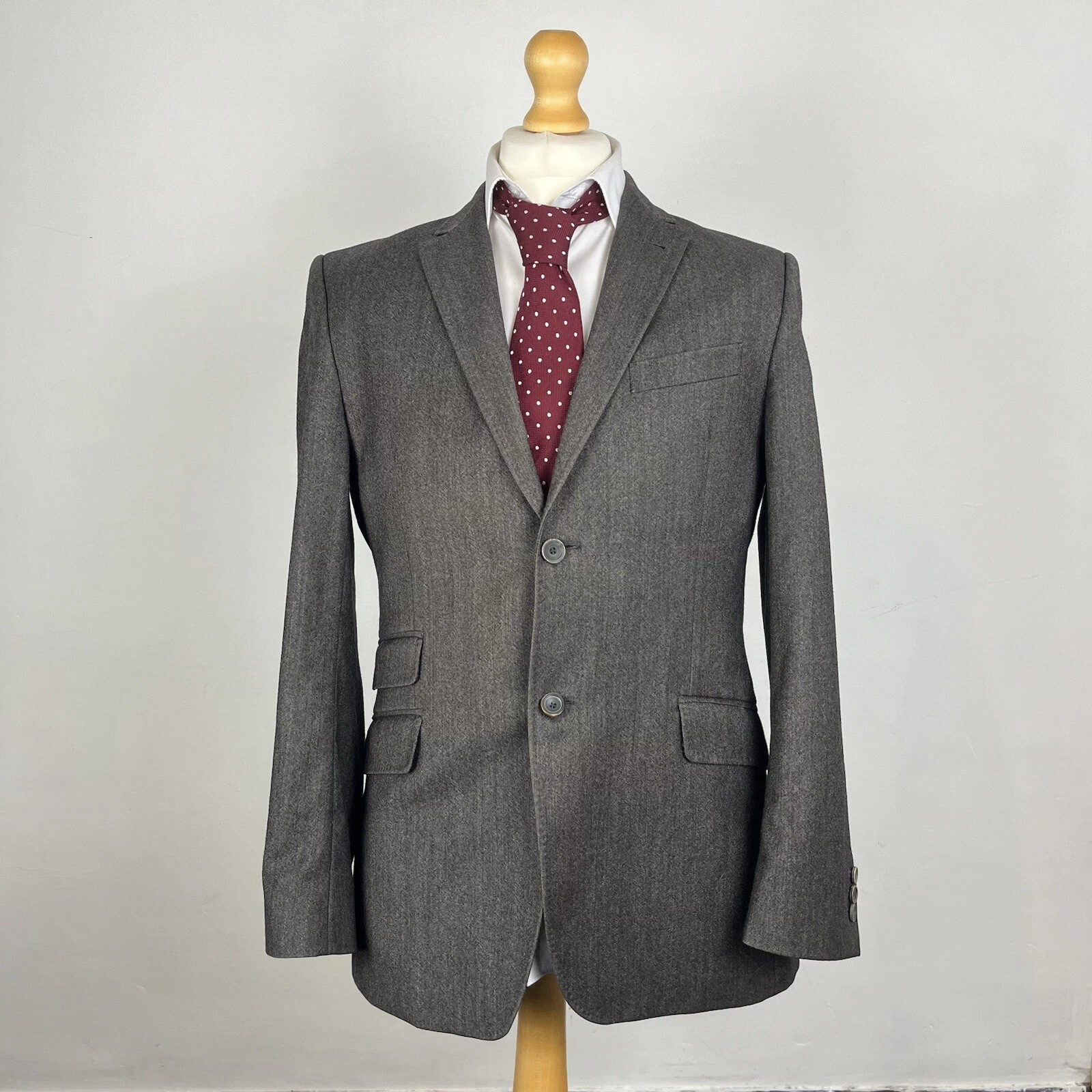 Ted Baker Tight Lines Blazer Jacket Men's 40R Brown 100% Wool Summer Italian