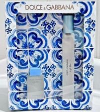 DOLCE & GABBANA D&G LIGHT BLUE PERFUME 10ML TRAVEL SPRAY MINI 4.5ML 2PC GIFT SET