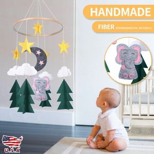 Baby Crib Mobile Felt Starry Woodland Night Nursery Windbell