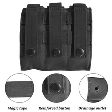 Tactical Triple Magazine Pouch Molle Vest Open-Top Handgun Mag Pouch for Outdoor