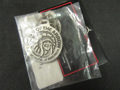 Order of the Arrow 1980's National Logo Pewter Key Chain       c8