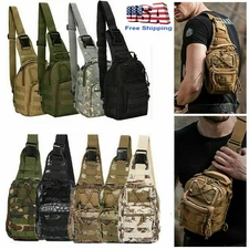 Mens Backpack Waterproof Tactical Sling Chest Pack Shoulder Bag Outdoor Hiking
