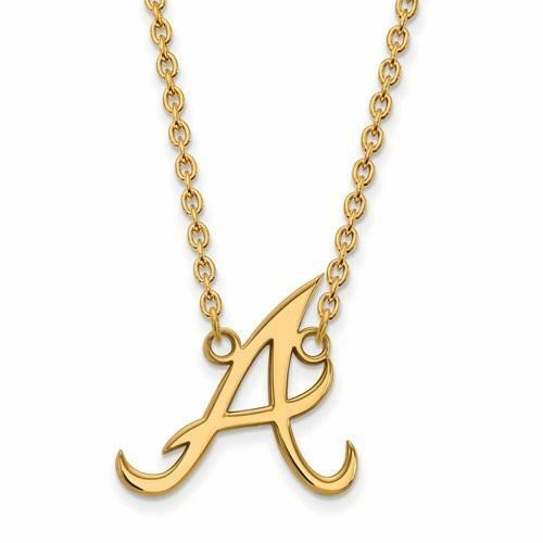 SS vergoldeter MLB Atlanta Braves Buchstabe ein großer Anhänger mit Halskette - Bild 1 von 1