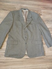 Vintage Robert Stock Blazer Sport Coat Mens Houndstooth 3 Button Business Sz 44R