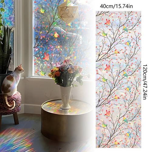 Rainbow Window Film for Glass Windows Decorative Window Stickers Static Cling