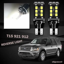 2 x White Backup Reverse Light 921 T15 LED Bulb For 2007 - 2017 Ford Expedition
