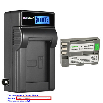 Kastar Battery LCD Wall Charger for Nikon EN-EL3e MH-18a Nikon D200 DSLR Camera