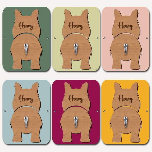 Border Collie Dog Lead Holder Leash Hanger Hook Any Colour Personalised Gift - Picture 4 of 9