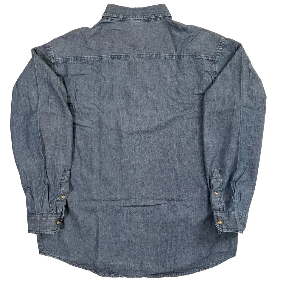 Camisa Departamento de Estado EE. UU. Para Hombres L Azul Denim Abotonada HSQ Harvard Square Foto 4 de 4