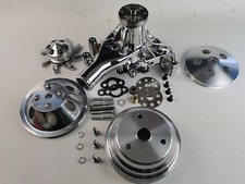 Sbc Small Block Chevy 350 400 Lwp Power Steering Pulley Long Water Pump Kit