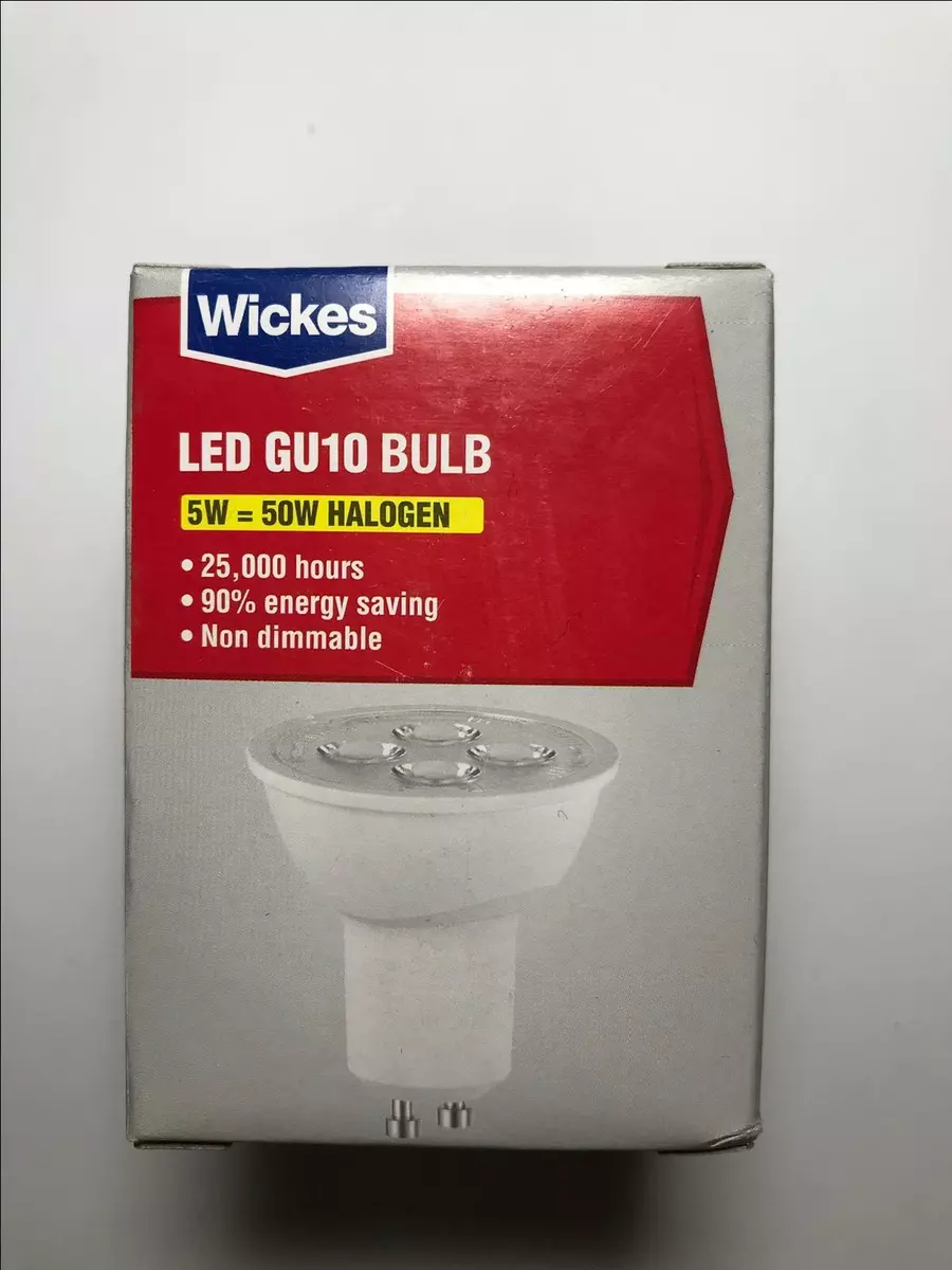 10x Wickes LED Light Bulb 5W 50W GU10 Lamp A 90 Saving LASTS 12 TIMES LONGER
