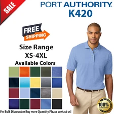Port Authority K420 Mens Short Sleeve Heavyweight Cotton Pique Polo Shirt