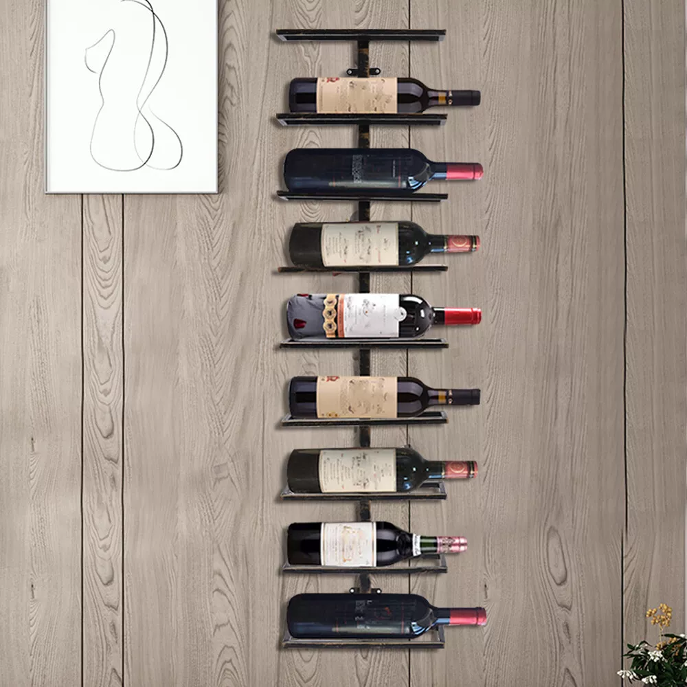 9 Bottle Wall Mounted Wine Racks Wine Cellar Storage Holder Home