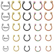 HUFEISEN PIERCING NASENPIERCING SEPTUM RING NASE NIPPEL LIPPEN TRAGUS ROSEGOLD