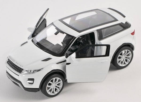 Blitz Versand Land Rover Range Rover Evoque Weiss Welly Modell Auto 1:34 Neu-image