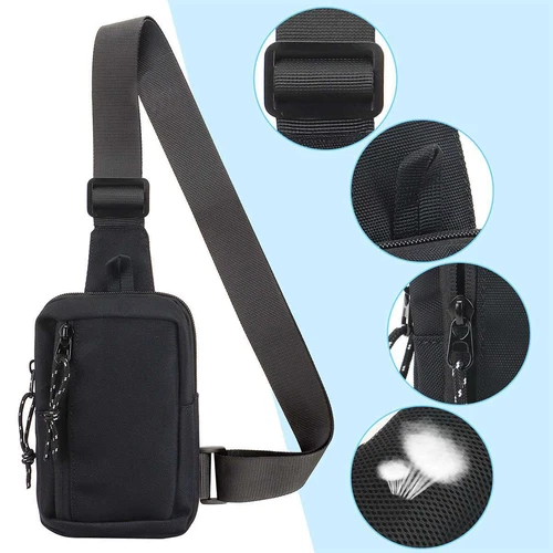 Men's Shoulder Bag Oxford Chest Bag Sling Crossbody Bag Casual Travel Phone Bag - Picture 10 of 11