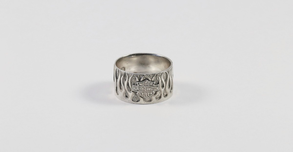 アクセサリー old mod harley davidson flame ring #21 Vintage Sterling Silver Harley Davidson Motorcycles MOD