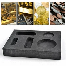 5 in 1 Gold Melting Graphite Ingot Casting Refining Scrap Bar & Coin Combo Mold