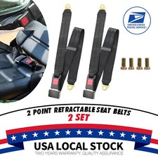 2 Point Safety Seat Belt Travel Adjustable Retractable Auto Bus Universal-2set