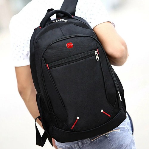 Mens Black Large Backpack Rucksack - Outdoor Sport Work School Travel Hiking Bag - Picture 6 of 13
