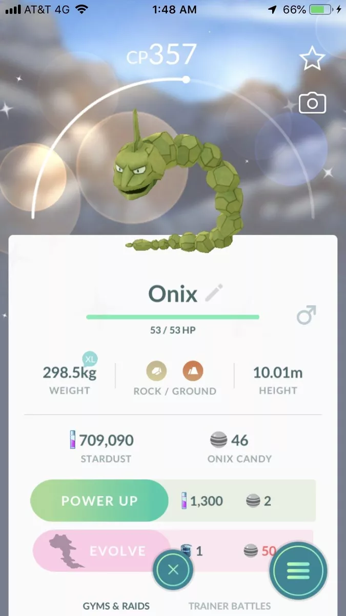 Pokemon Shiny Onix Registered or 30 days safe & fast