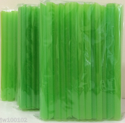 Jumbo Bubble Boba Tea Smoothies Straws 1/2''Wide 8 1/2''Long 3X50-54 Pc Neon Green