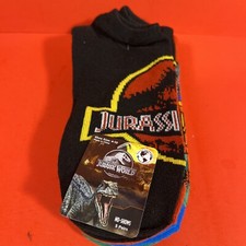 New Jurassic PARK World Dino Socks 5 Pairs Tyrannosaurus UNIVERSALSz 4-10