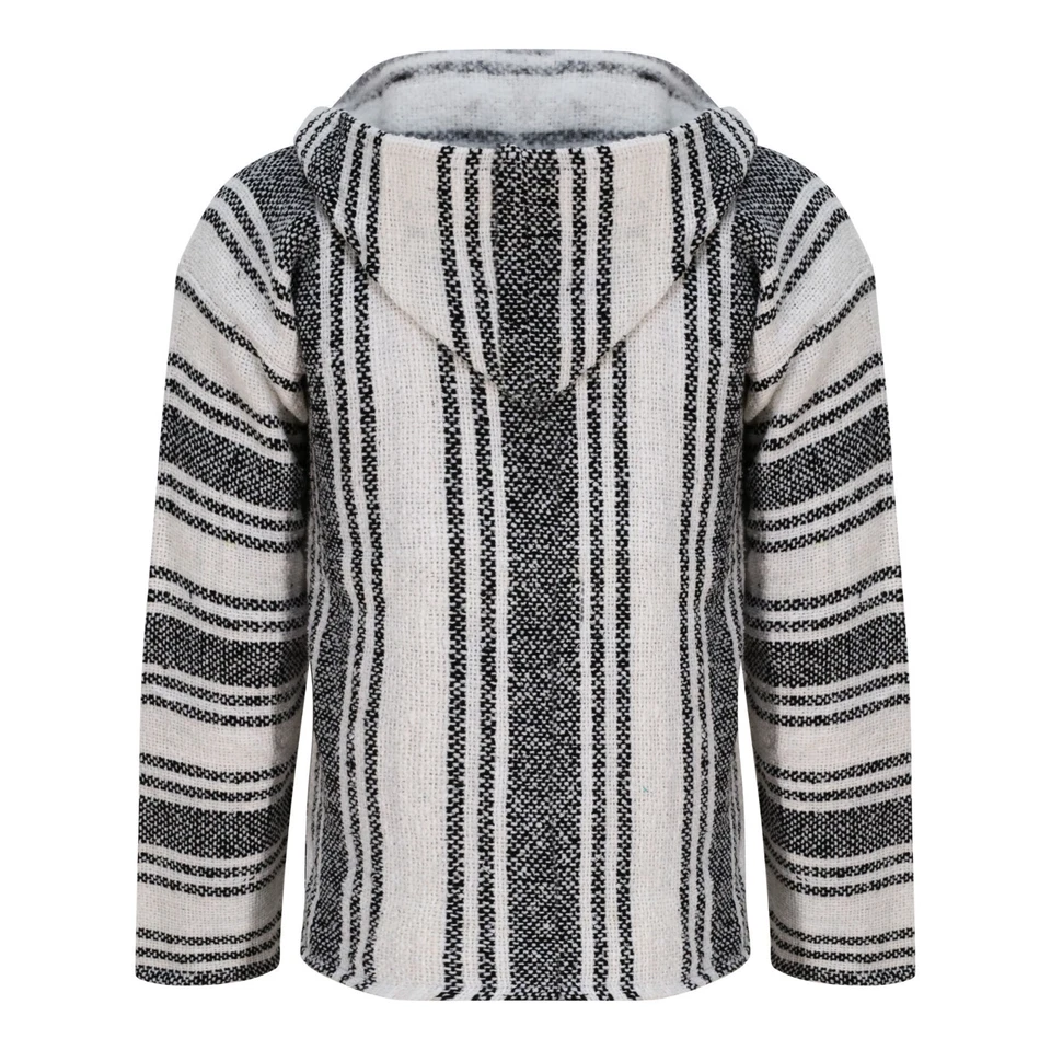 Mexican Baja Hoodies for Men/Women, Jerga Hooded Top, Festival Hoody Clothing - Image 4 of 4