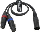 Camera Dual Track Audio Signal Cable Xlr 5 Pin Male to 2 Xlr 3 Pin Female