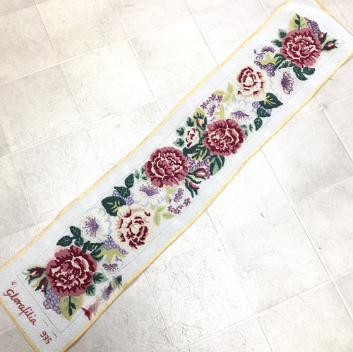 Glorafilia Needlepoint Bell Pull Kit Floral 935 Wool Vintage Tapestry Canvas - 第 7/8 張圖片